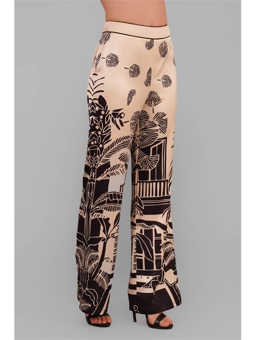 Pantalone in raso fantasia twins fantasy | T4606PPRINT